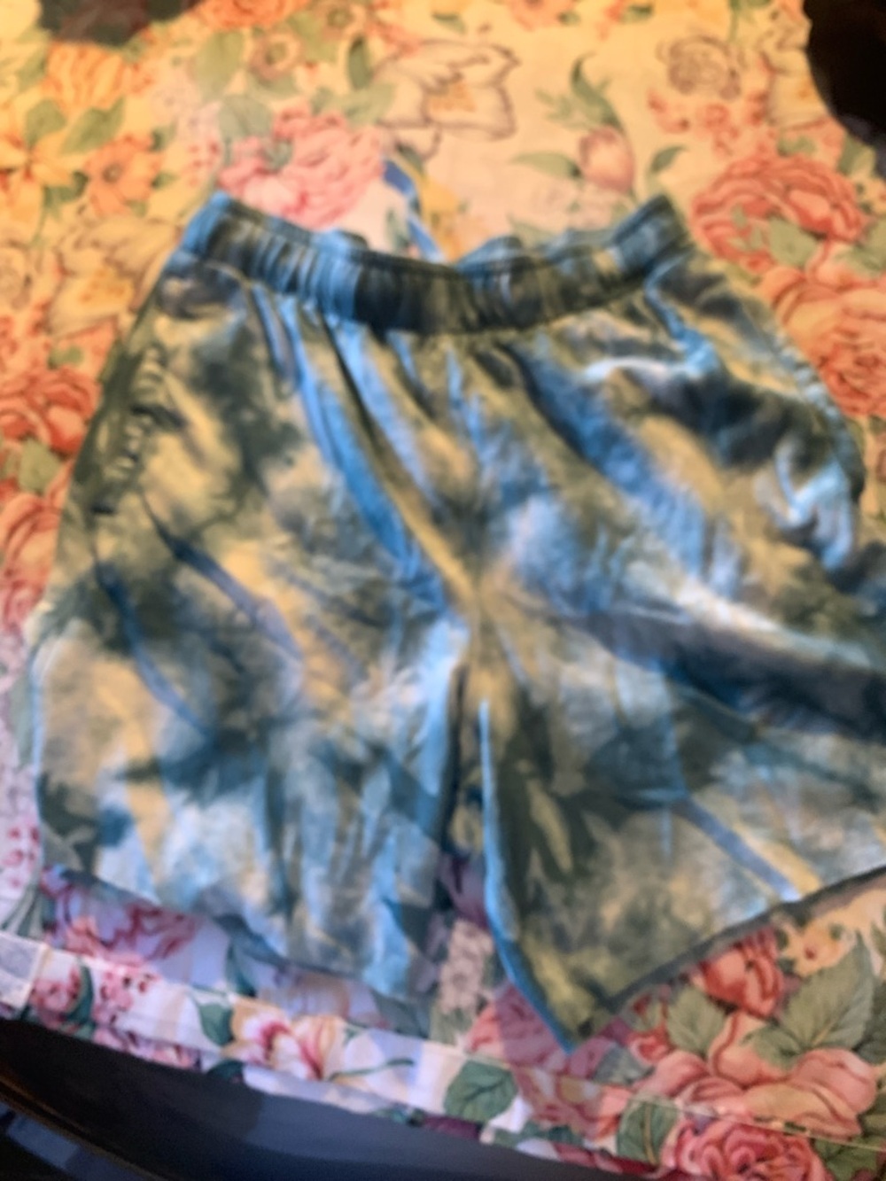 Champion Men's Athletic Tie-Dye Blue Performance Shorts Dize Small